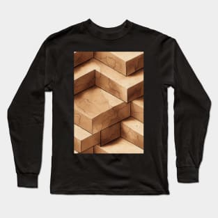 Stylized Geometric Travertine Stone Pattern Texture #8 Long Sleeve T-Shirt